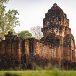 bayon style khmer temple in green historical park